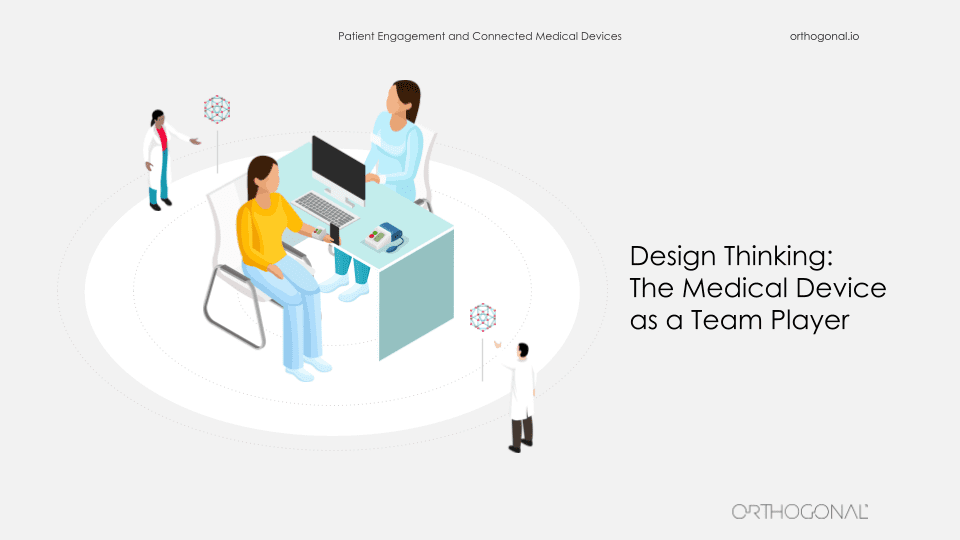 Design Thinking: The Medical Device as a Team Player. An image that pictures how as time passes, connected medical devices are playing an important role in modern medicine.