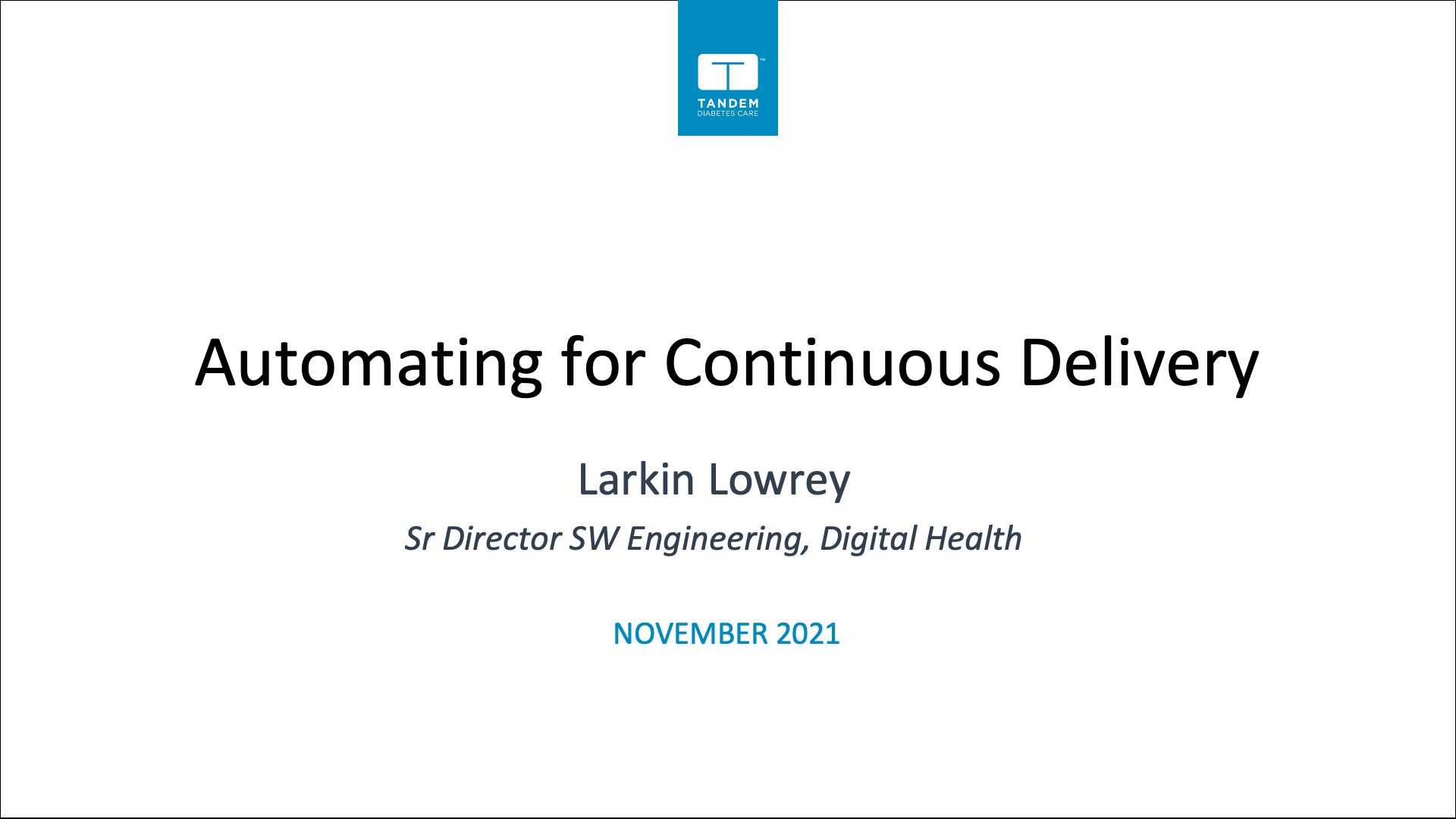 automating continuous delivery larkin lowrey diabetes tandem orthogonal